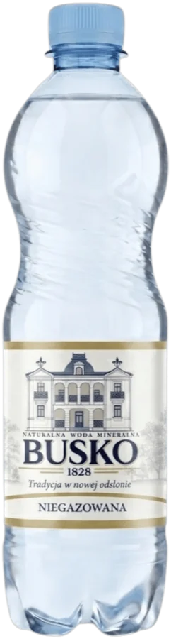 Flasche Busko1828 niegazowana, 0,5 l, mit dem Etikett in Navy