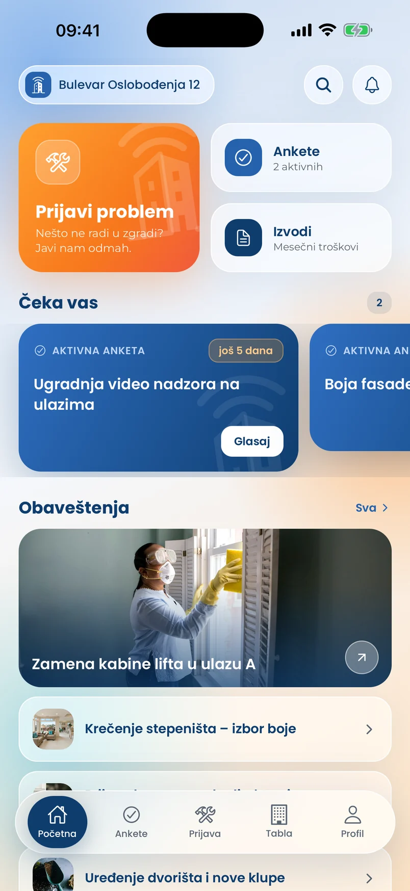 Die Mieter-App Mobi Zgrada auf einem Handy